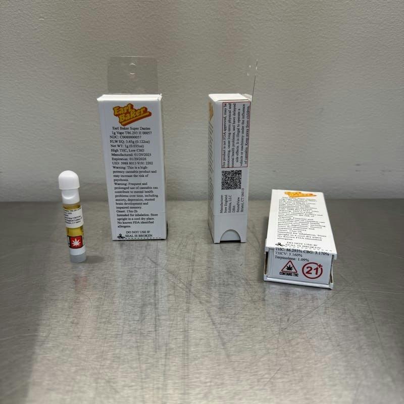 Earl Baker - Supe Dante’s 1g Vape Cartridge by Earl Baker