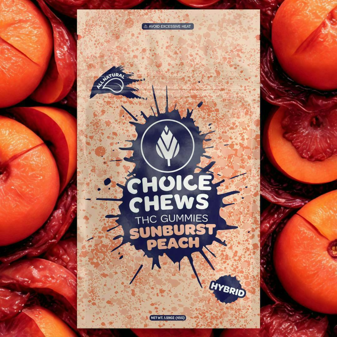 Choice Chews - Sunburst Peach (Hybrid) - 100mg 10pk by Choice Chews