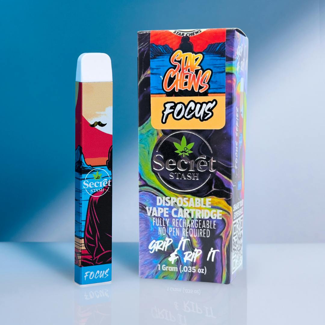 Secret Stash | Disposable Cart | Focus | Star Chews | 1g by Secret Stash