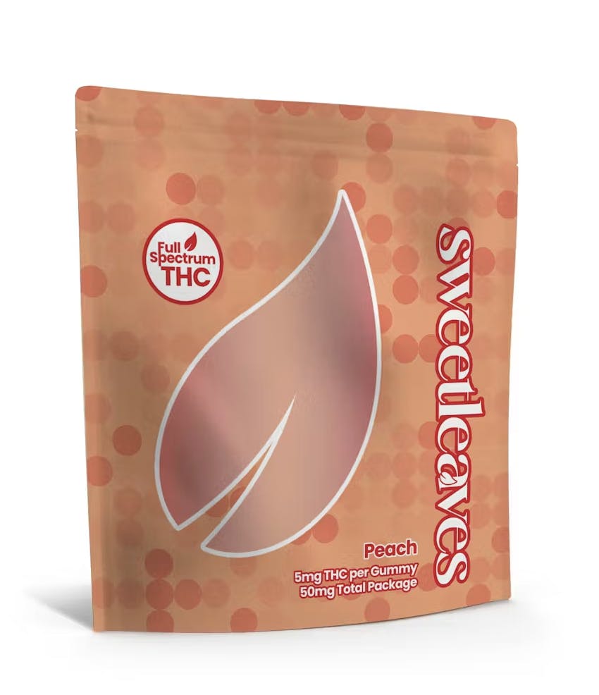 Sweet Leaves | Peach | Gummies | 10pk at Farmer's Cannabis Co.