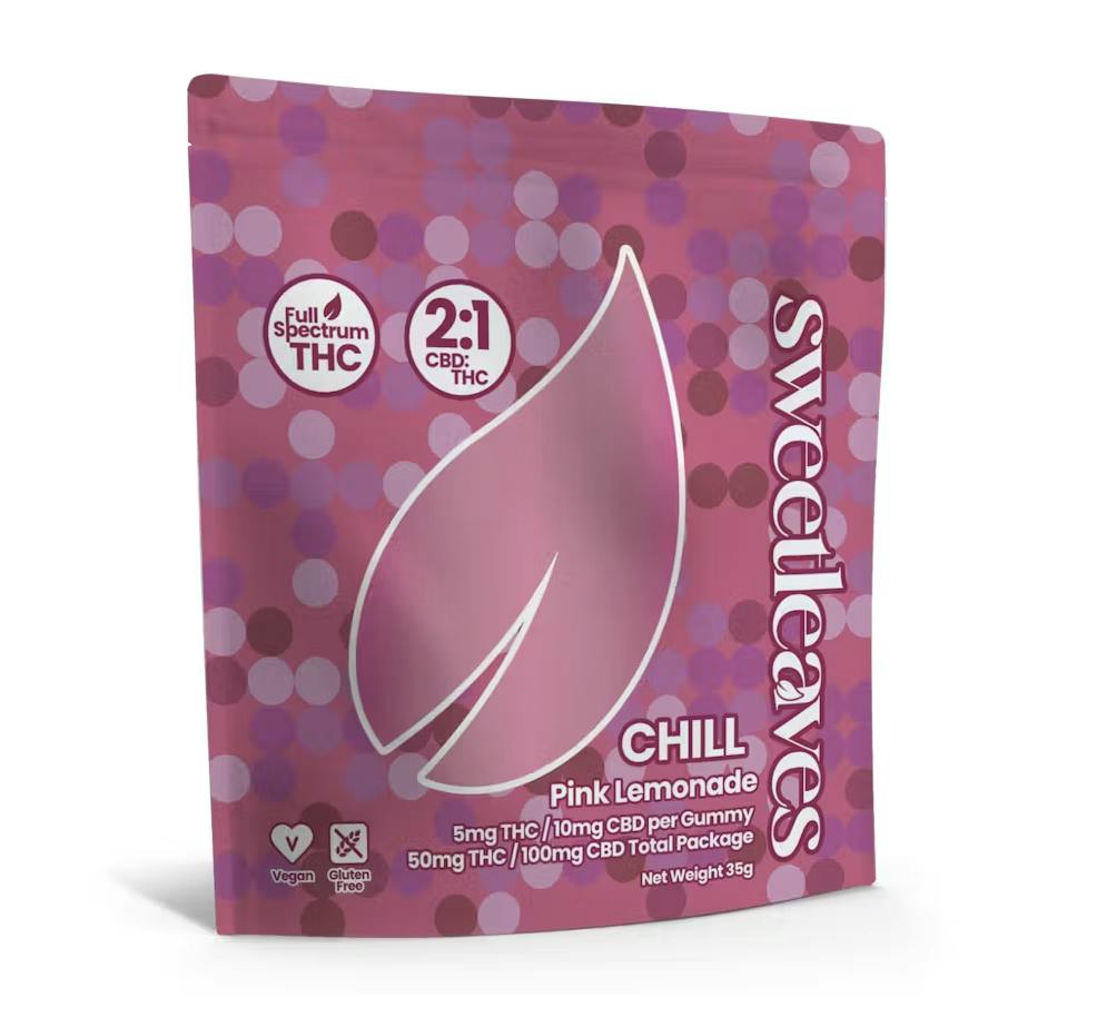 Sweet Leaves | Pink lemonade | Gummies | 10pk at Farmer's Cannabis Co.