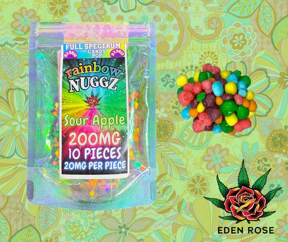 200MG Rainbow Nuggz: Full Spectrum - Sour Apple (Hybrid)