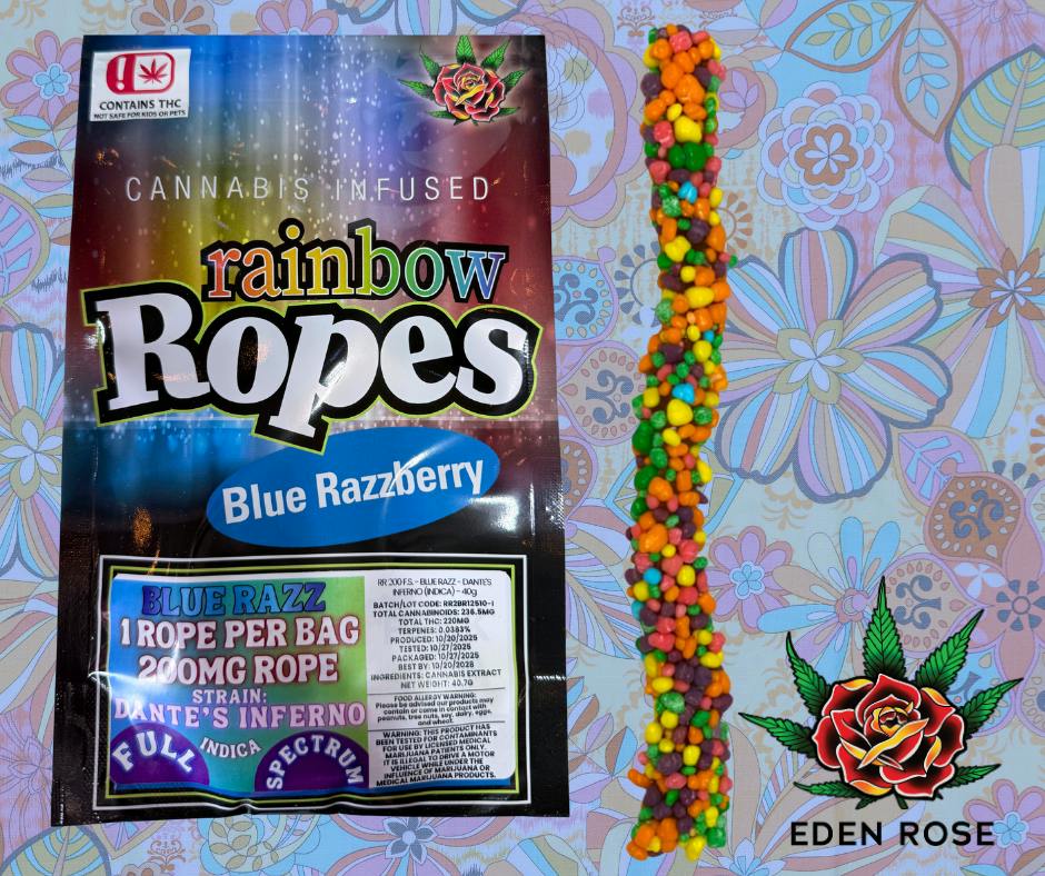 200MG Rainbow Rope: Full Spectrum - Blue Razzberry (Indica)