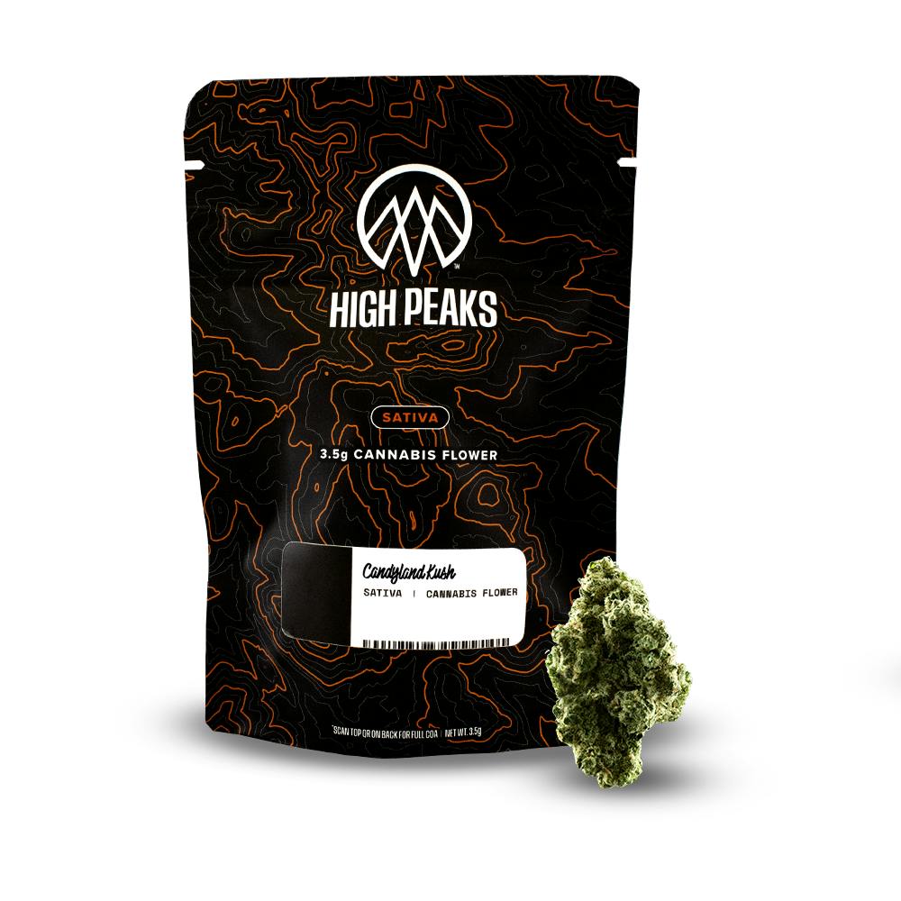 High Peaks | Candyland Kush | Hand-Trimmed Flower | Sativa | 3.5g by High Peaks