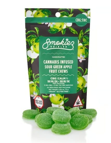 Sour Green Apple Gummies 1:1 CBG:THC · 100mg · 20ct