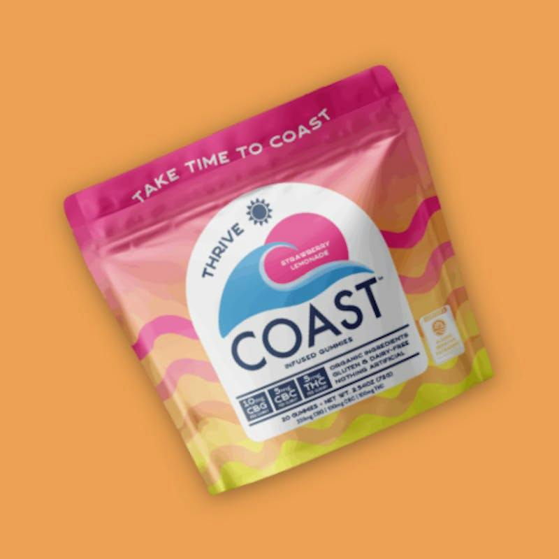 Strawberry Lemonade Thrive Gummies | 2:1:1 - CBG:CBC:THC - 20pk 5mg by Coast Cannabis Co.