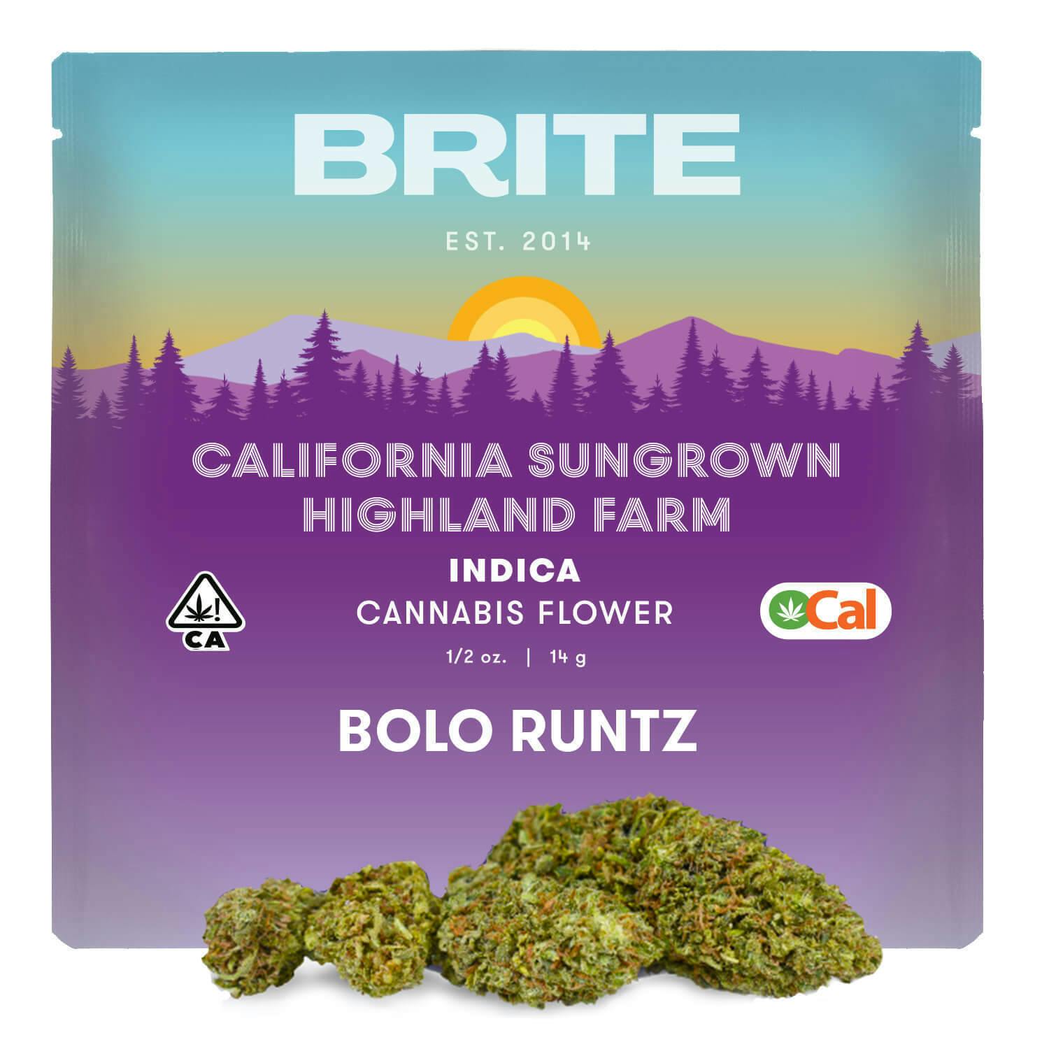 BRITE Highland OCal Flower (14g) - Indica - Bolo Runtz by Brite Labs