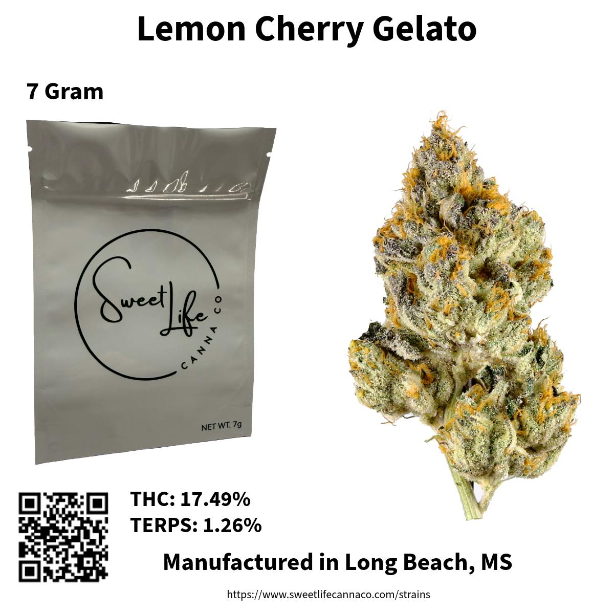 Lemon Cherry Gelato (7 Gram Bag) by Sweet Life Canna Co