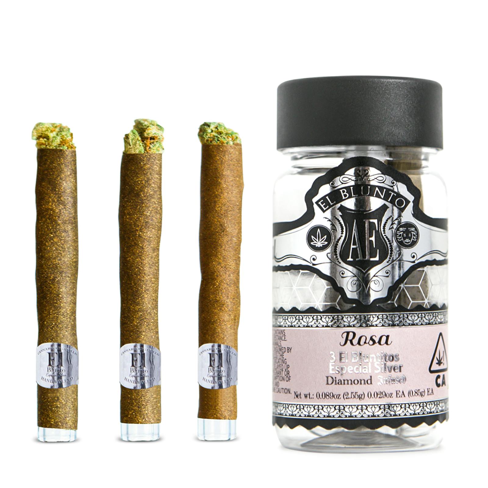 El Bluntito Silver - Rosa - Diamond Infused - .75g x 3pk