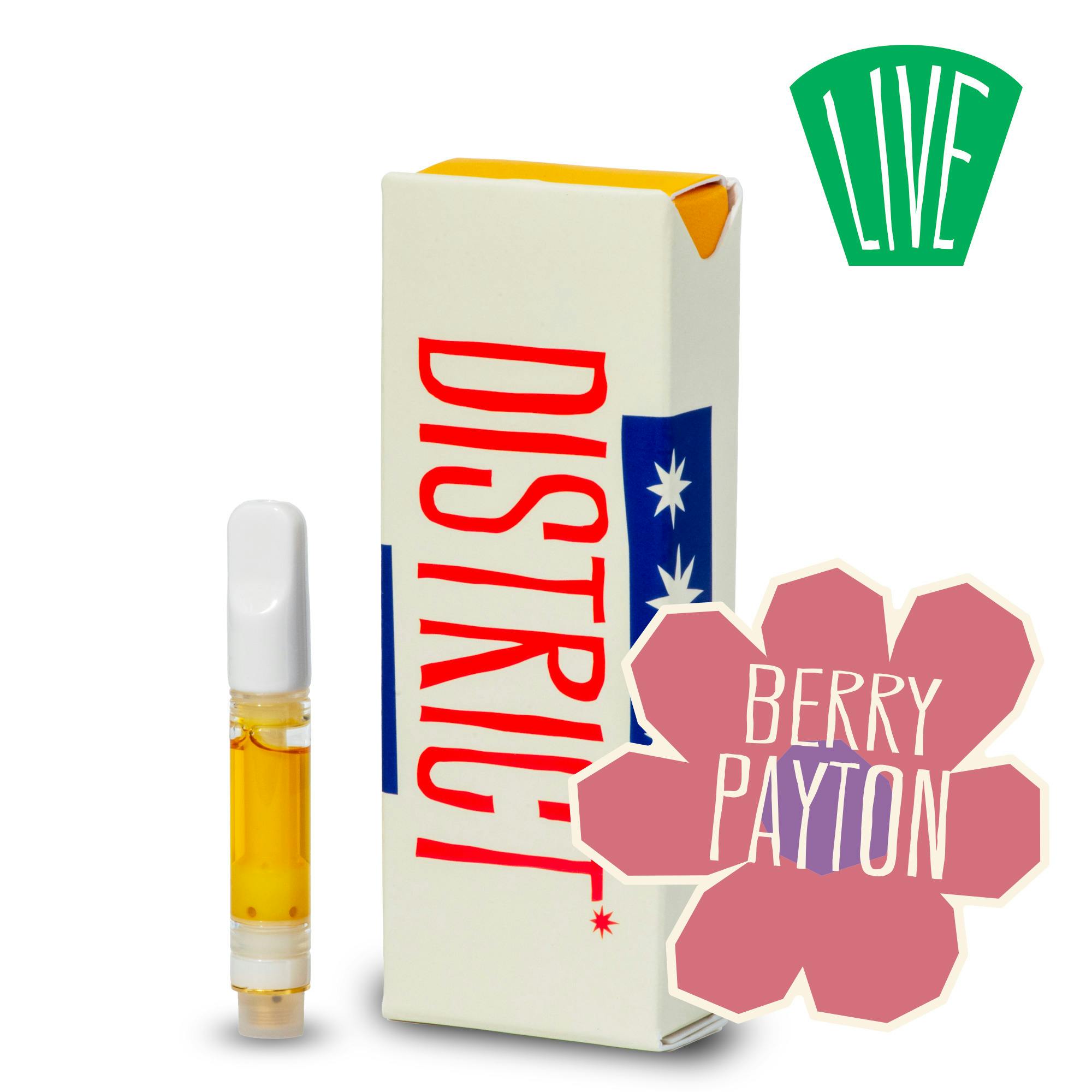 Berry Payton Live Resin Cartridge by District Cannabis