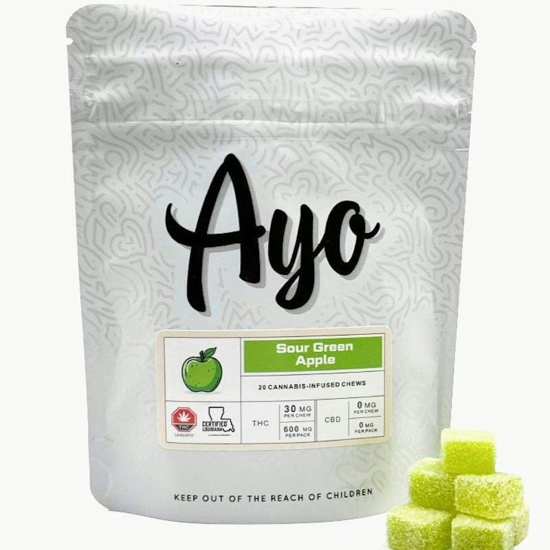Ayo- Sour Green Apple Blend Gummies 600mg 20pk
