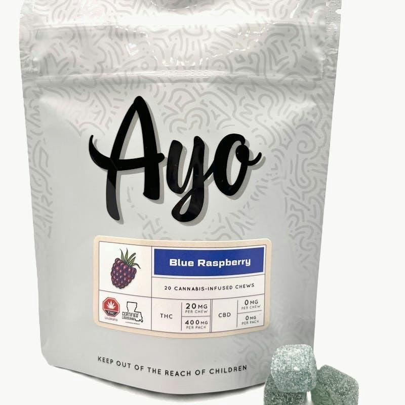 Ayo- Blue Raspberry Blend Gummies 400mg 20pk at NOLA Cannabis Westbank Dispensary