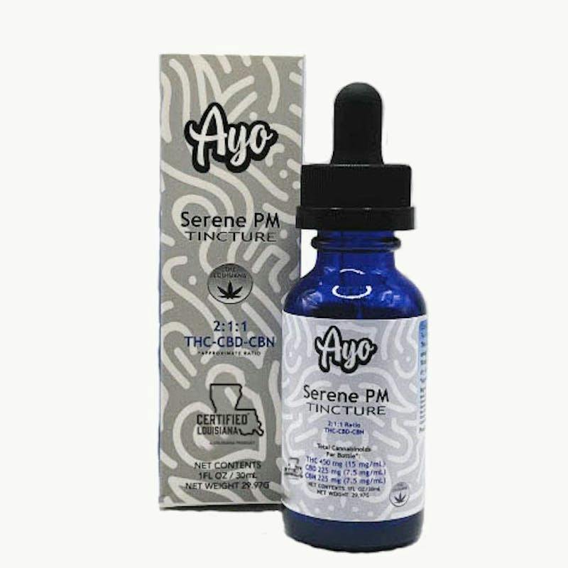 Ayo- Serene PM 2:1:1 Tincture 450mg THC, 225mg CBD, 225 CBN 30ml