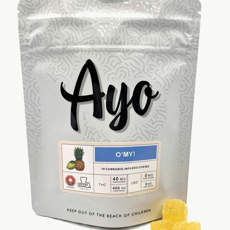 Ayo- O'My Pineapple Key Lime Gummies 400mg 10pk at NOLA Cannabis Westbank Dispensary