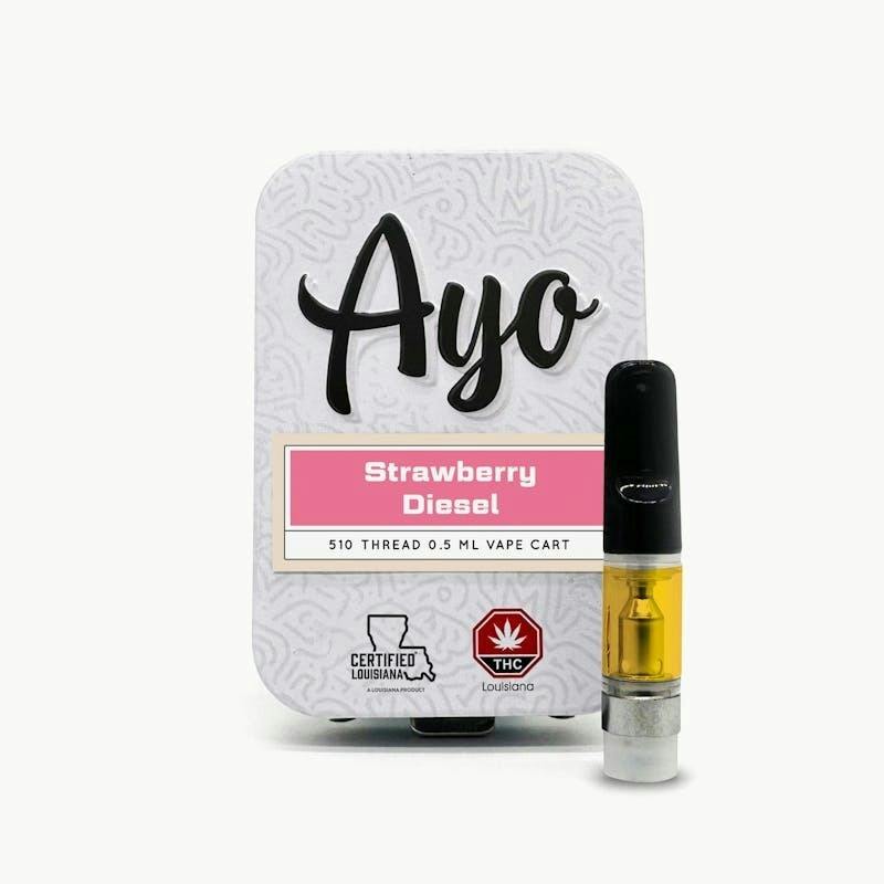 Ayo- Strawberry Diesel Vape Cartridge .5g at Good Day Farm Dispensary Shreveport Mansfield