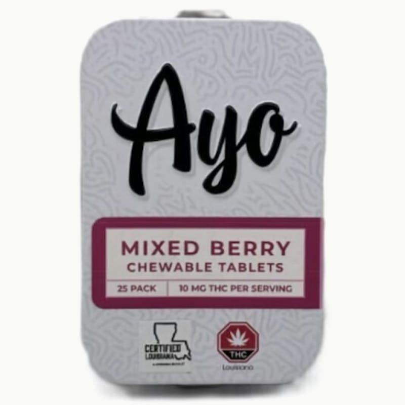 Ayo- Mixed Berry Tablets 250mg 25pk at NOLA Cannabis Westbank Dispensary