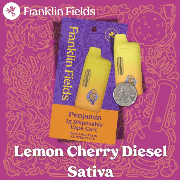 FF LIVE RESIN VAPE CART SATIVA LEMON CHERRY DIESEL 1G - Franklin