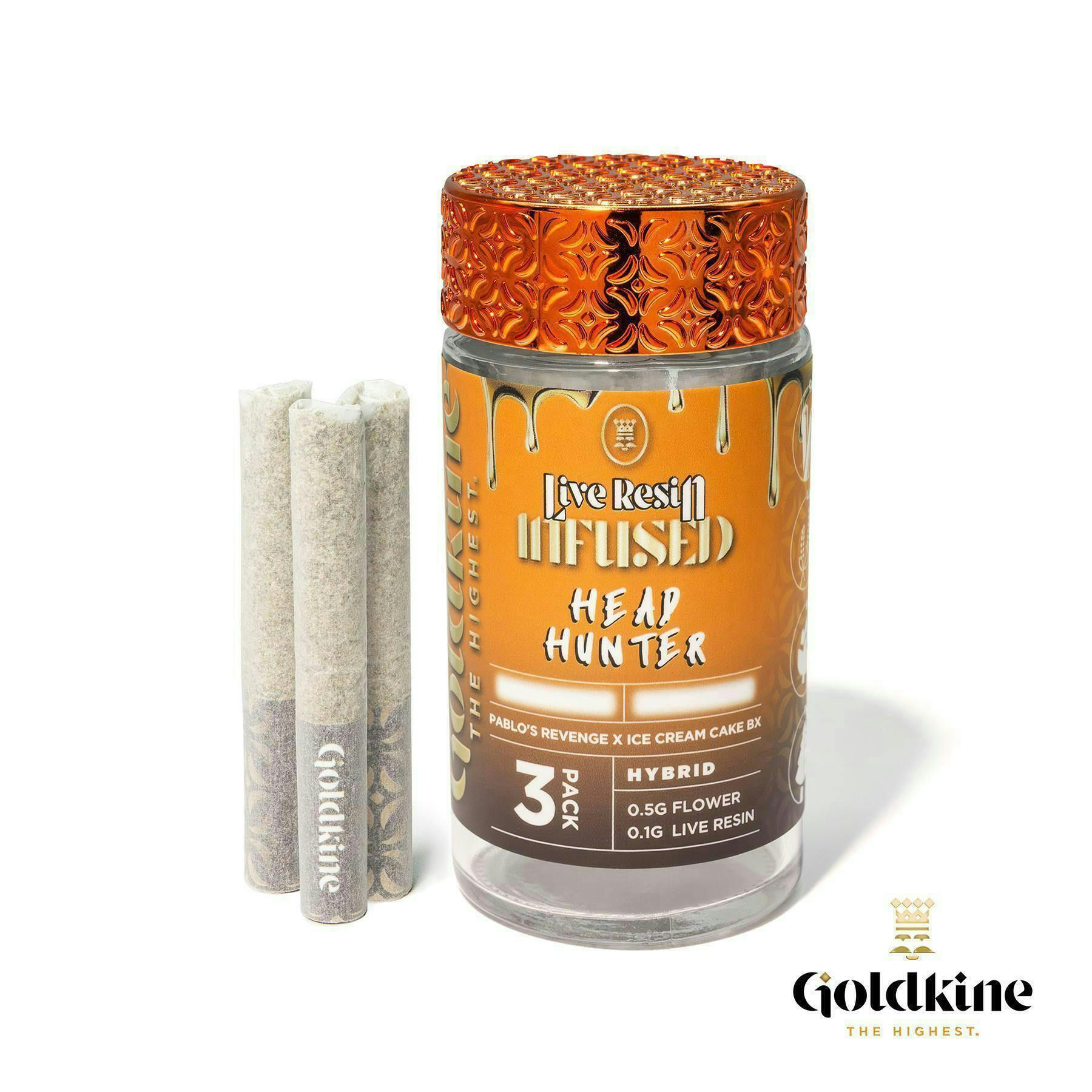 Goldkine Infused Pre Roll 3-Pack (.6g) | Head Hunter