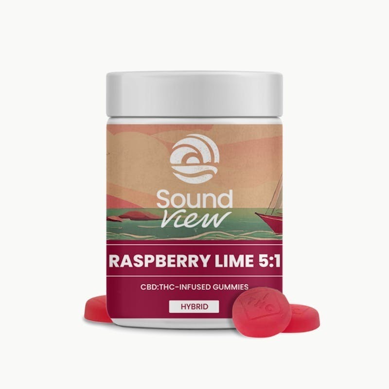 SoundView - Raspberry Lime Gummies 5:1 CBD:THC 100mg 20pk by SoundView