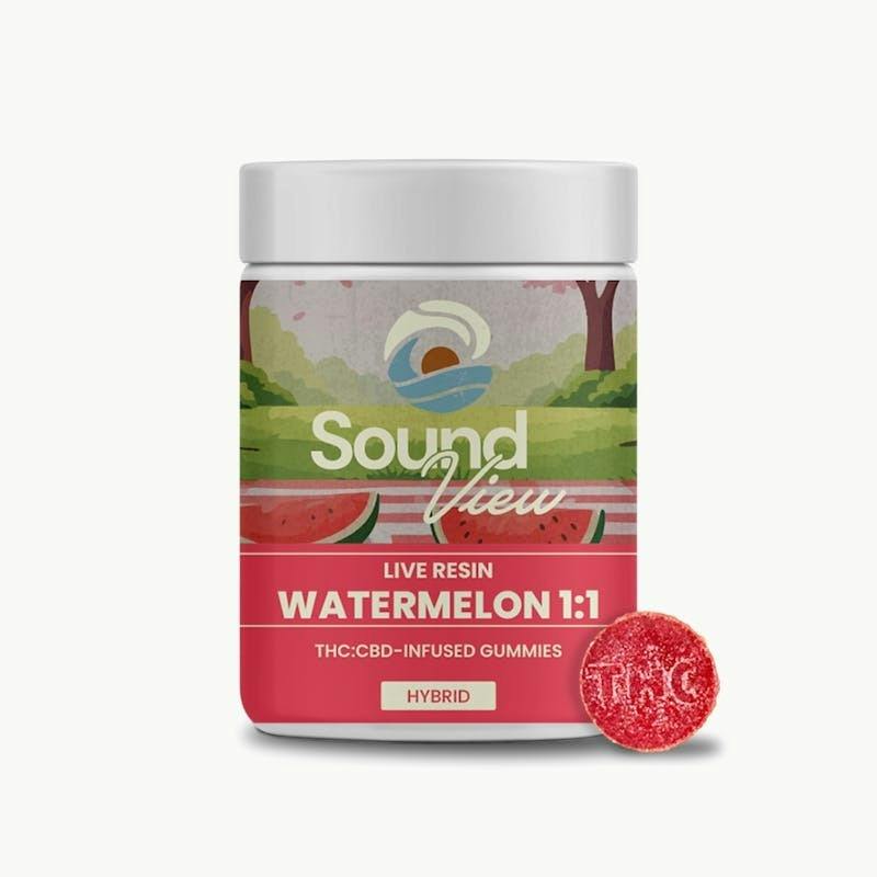 SoundView - Live Resin Watermelon Gummies 1:1:1 THC:CBD:CBG 100mg 20pk by SoundView