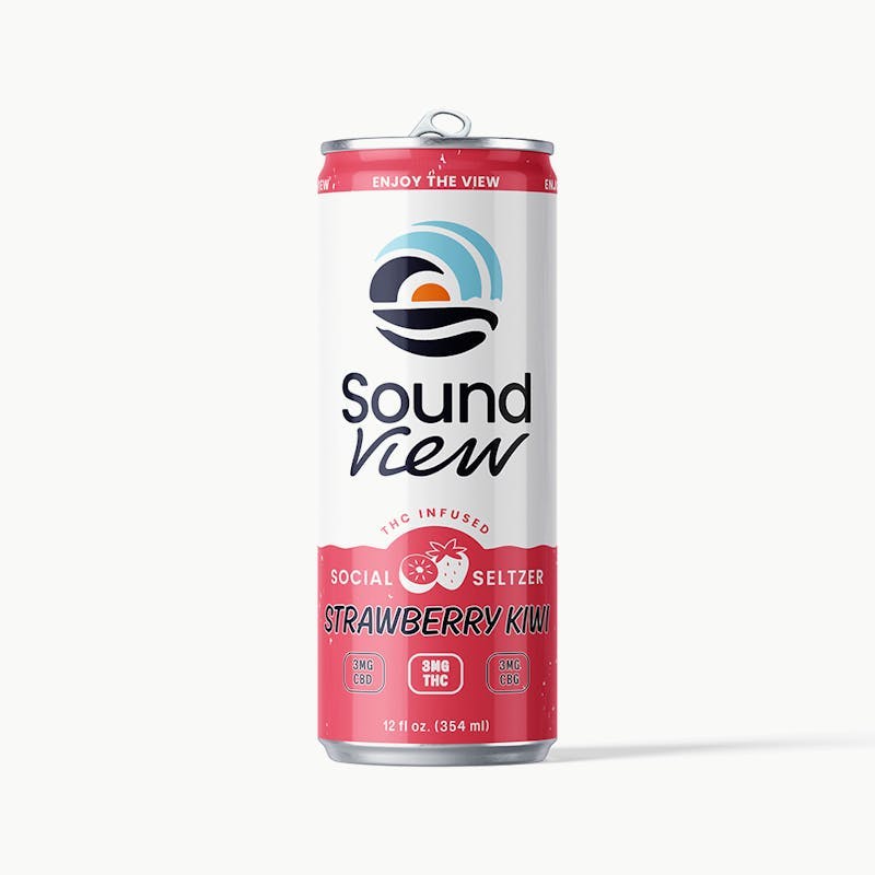 SoundView - Strawberry Kiwi Seltzer Hemp-Derived Beverage 1:1:1 THC:CBD:CBG