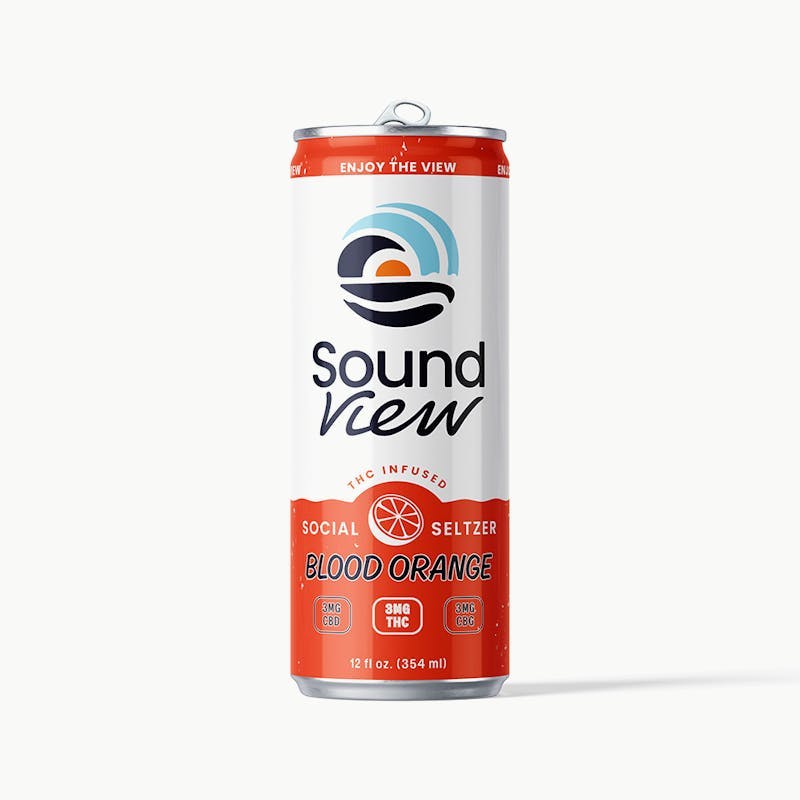 SoundView - Blood Orange Seltzer Hemp-Derived Beverage 1:1:1 THC:CBD:CBG