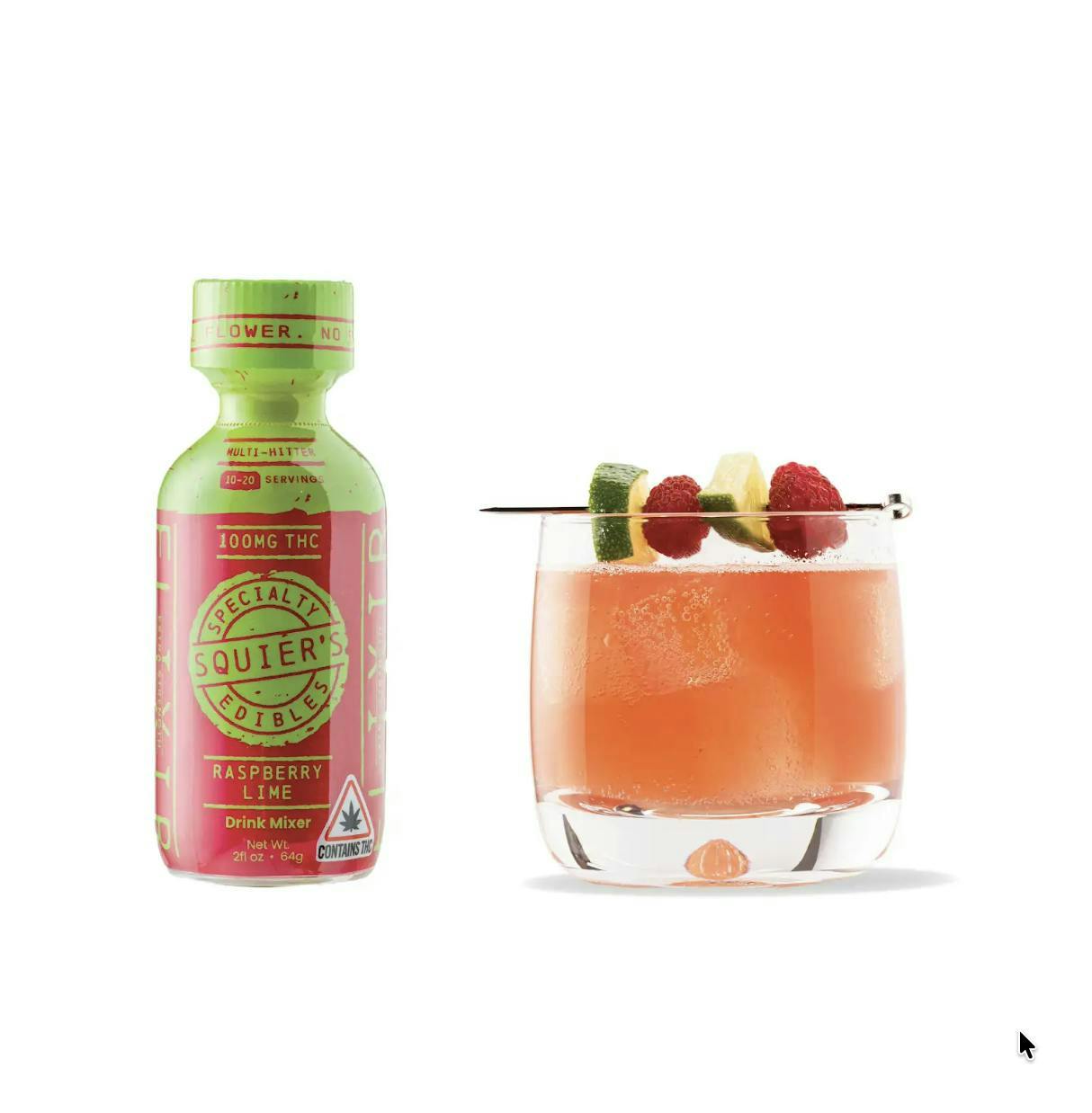 Raspberry Lime - 100mg THC Hash Rosin - Drink Mixer by Squier's Specialty Edibles