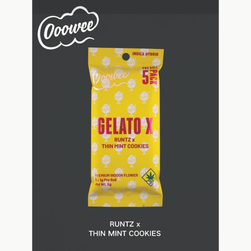 Gelato X | Dipped Pre Roll 1g | 5pk by Ooowee