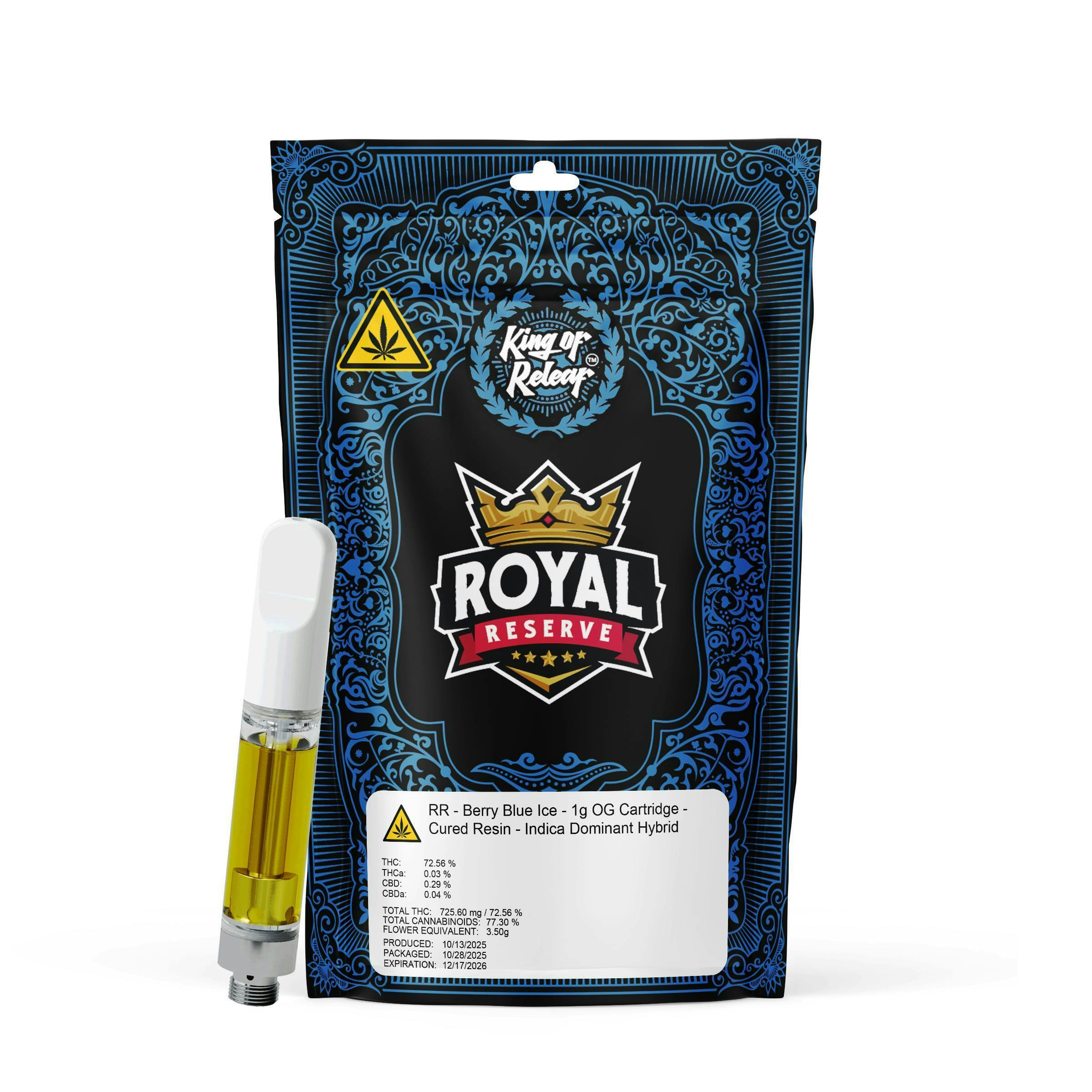 Royal Reserve - Berry Blue Ice - 1g OG Cart at King of Releaf