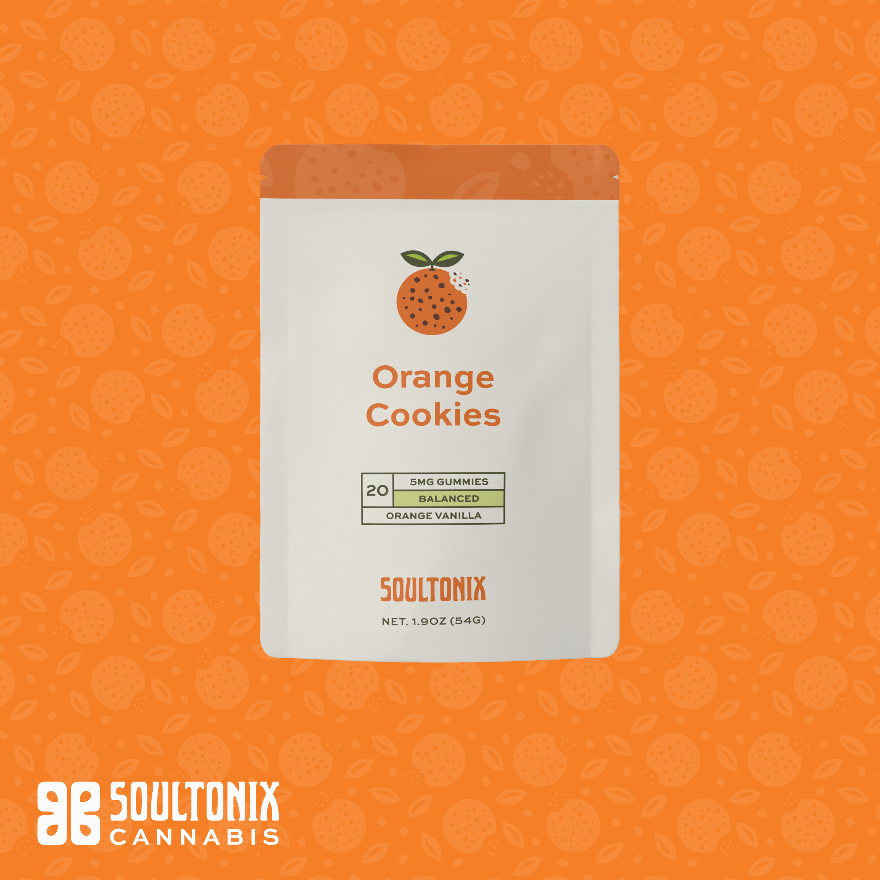 SoulTonix | Orange Cookies Gummies | 100mg | 20ct | 5mg/ea at Euphoria Wellness- Weed Dispensary Hamilton