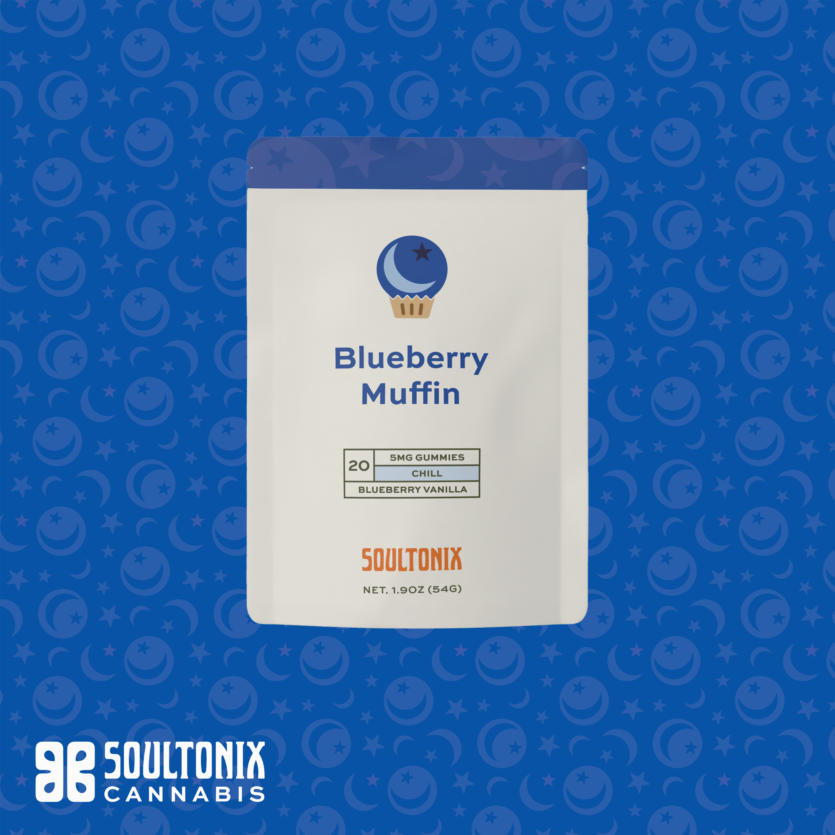 SoulTonix | Blueberry Muffin 1:1 Gummies | 100mg | 20ct | 5mg/ea by SoulTonix