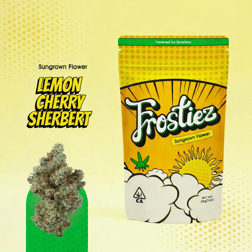 Lemon Cherry Sherbert SunGrown Flower - 28g - Hybrid - Frostiez