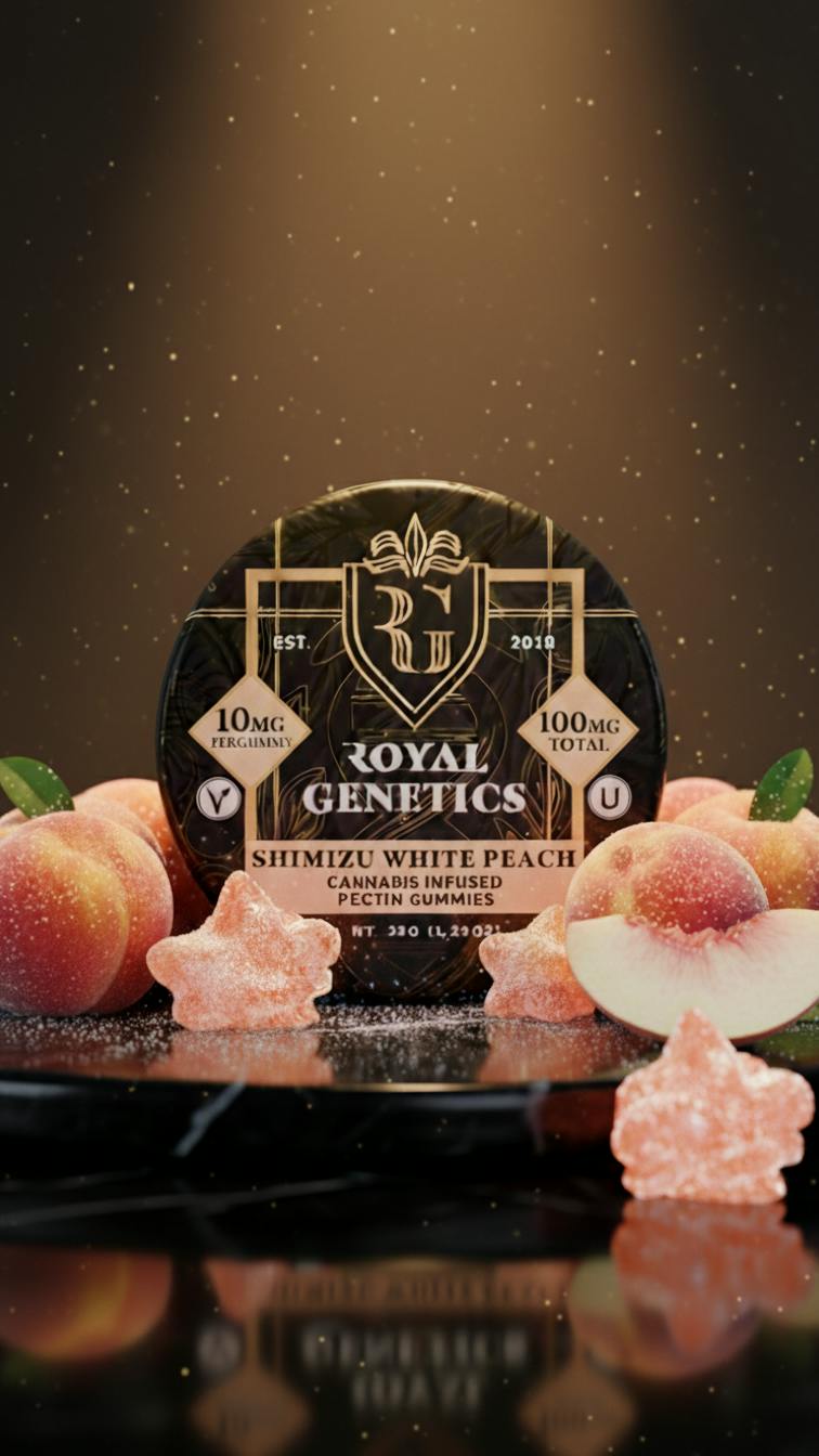 Shimizu White Peach Gummies 100mg by Royal Genetics
