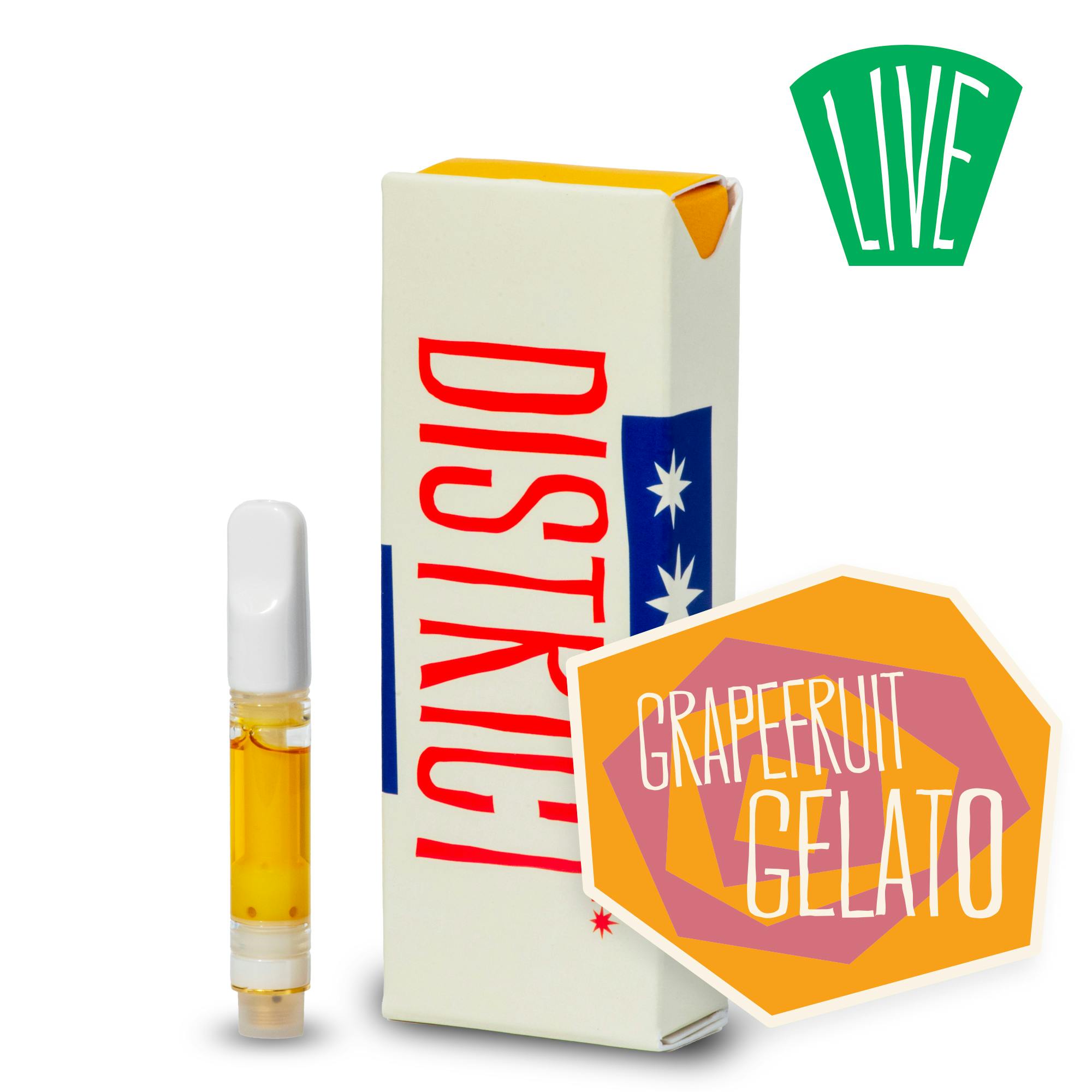 Grapefruit Gelato Live Resin Vape Cartridge by District Cannabis