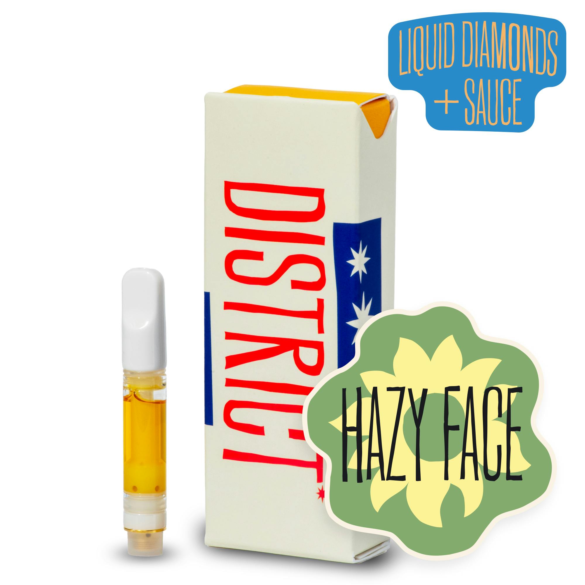Hazy Face Liquid Diamonds & Sauce Cartridge by District Cannabis