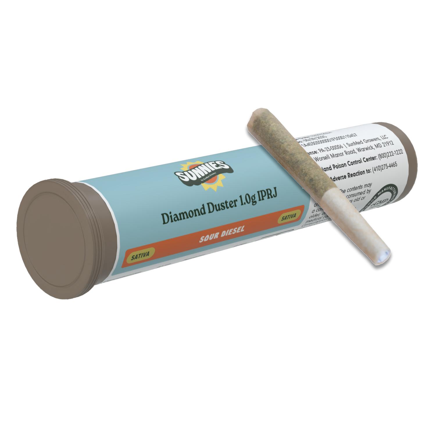 Sour Diesel Diamond Duster Pre Roll 1.0g at Evergrowing Releaf