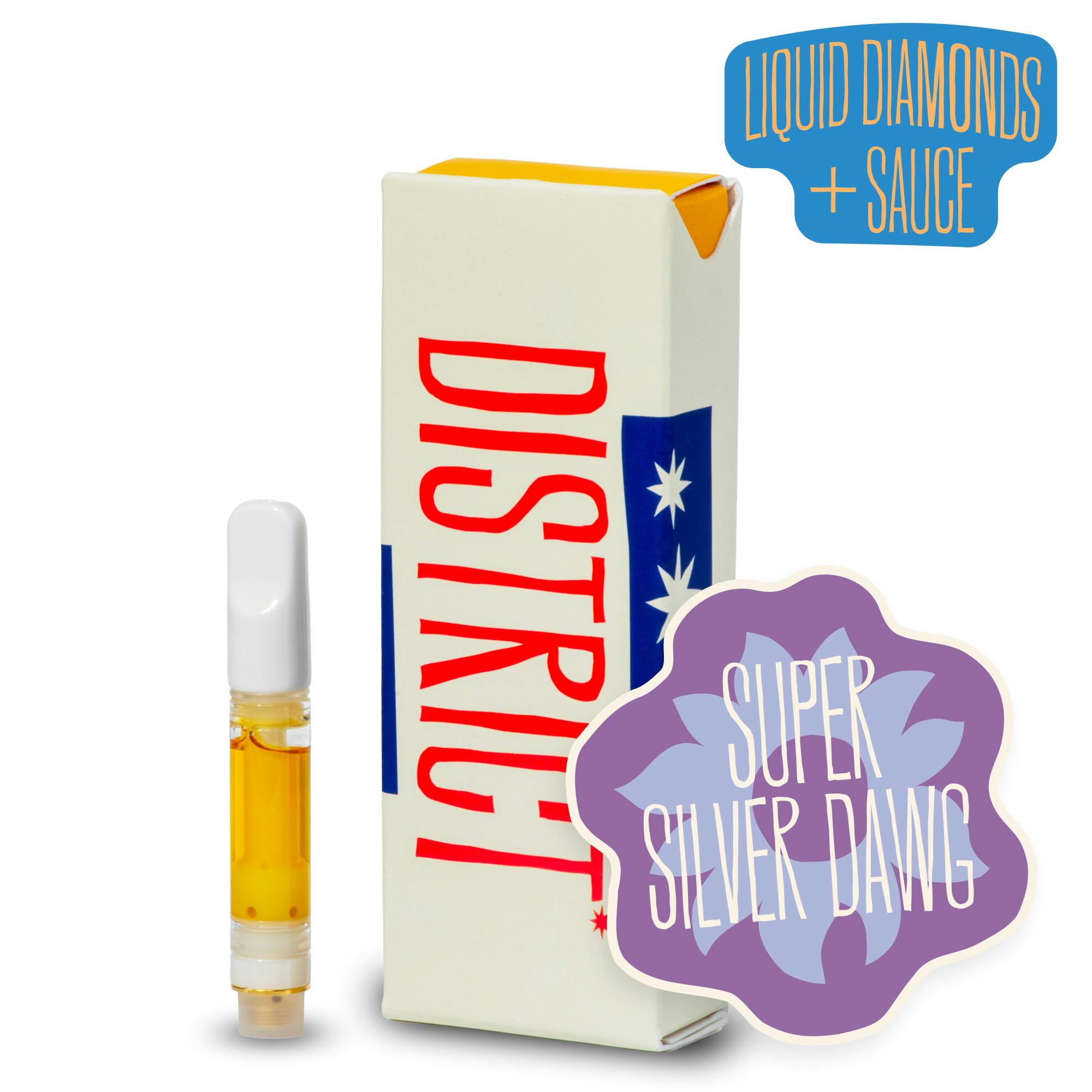 Super Silver Dawg Liquid Diamonds & Sauce Cartridge by District Cannabis