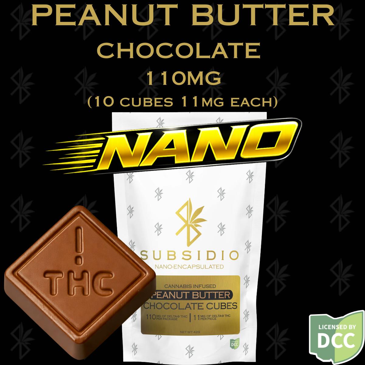 Nano-THC Infused Peanut Butter Milk Chocolates | 110mg | 10pk
