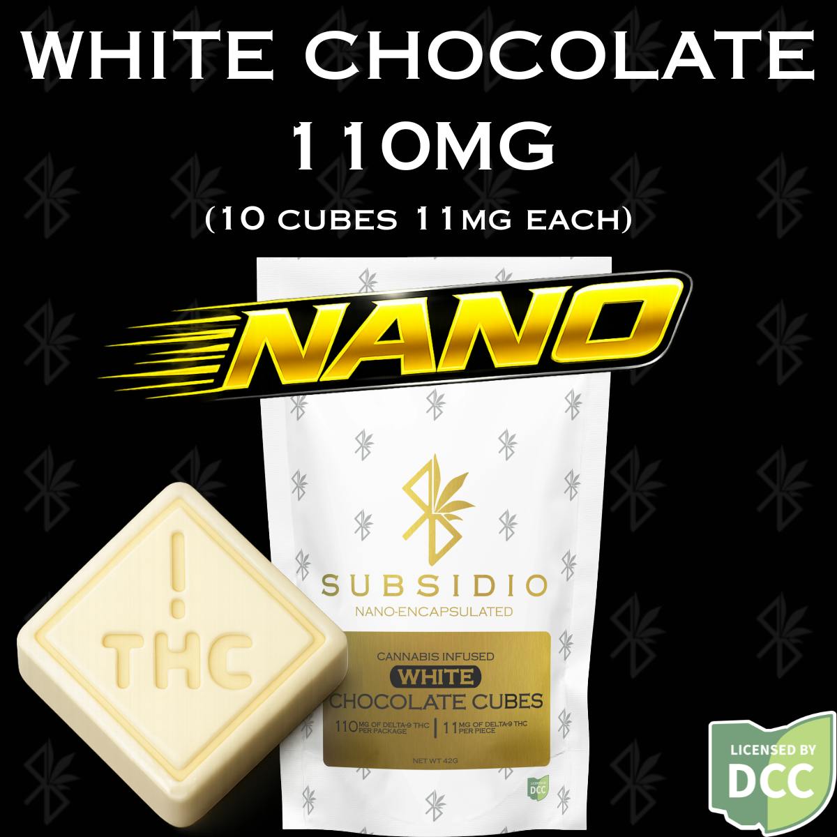 Nano-THC Infused White Chocolates | 110mg | 10pk