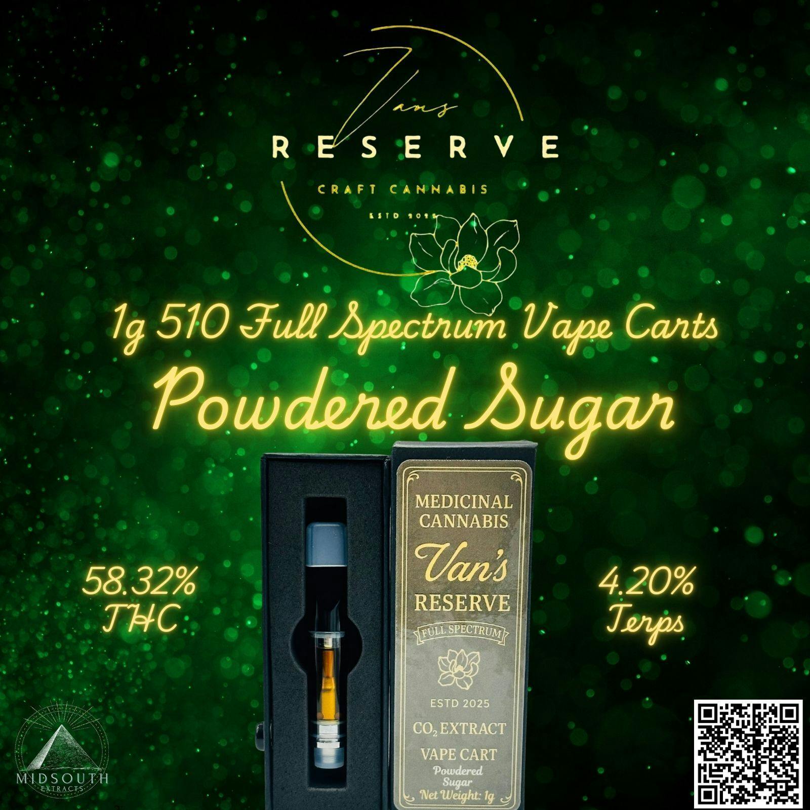 Van's Reserve -Powdered Sugar- 1g 510 - Full Spectrum at Arcane Enterprises