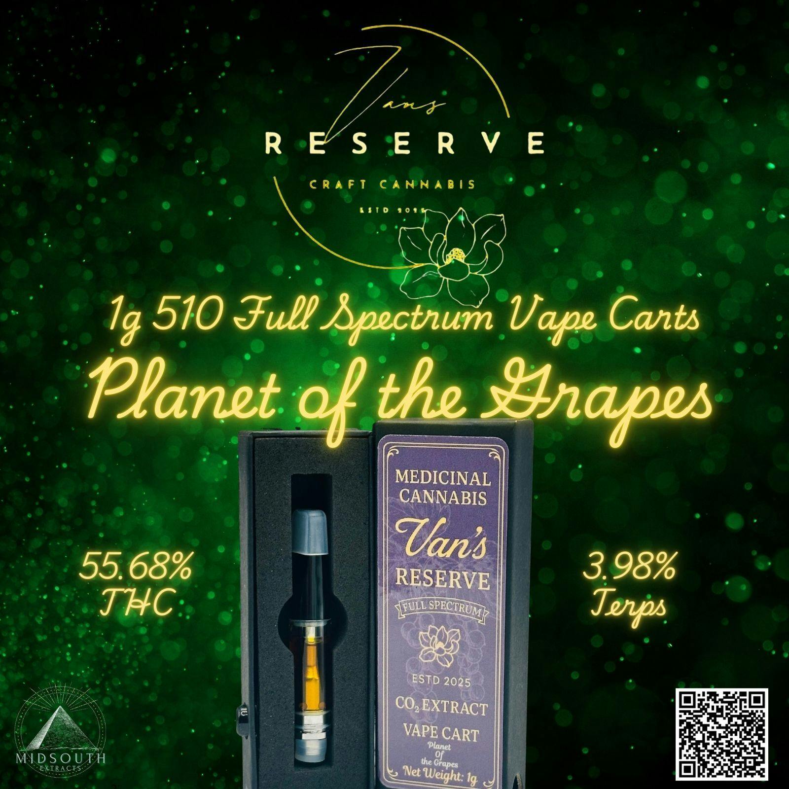 Vans Reserve-Planet of the Grapes-1g 510-Full Spectrum by MidSouth Extracts