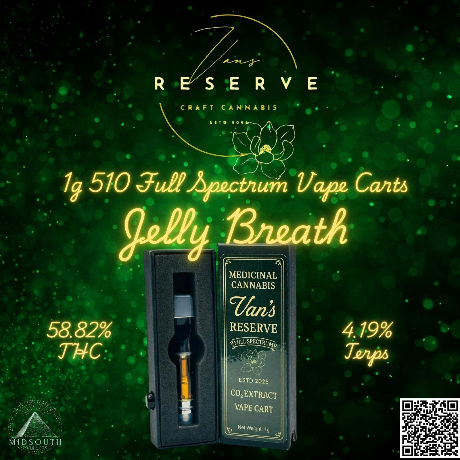Vans Reserve-Jelly Breath-1g 510-Full Spectrum by MidSouth Extracts