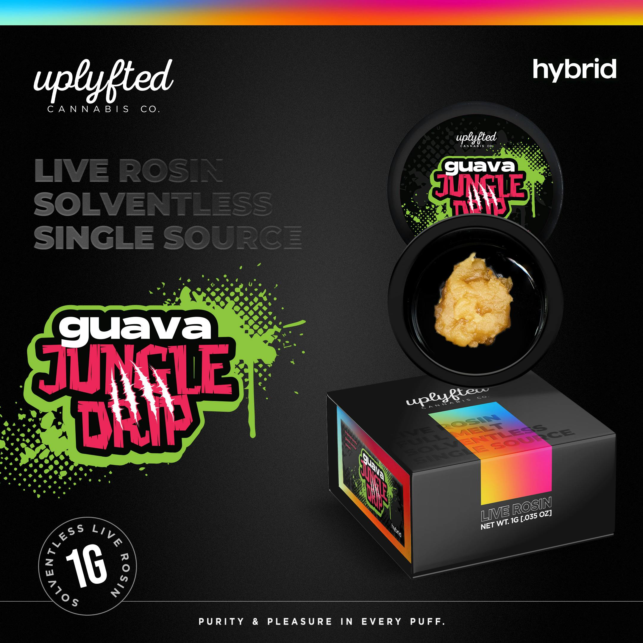 1g Live Rosin 90u - Guava Jungle Drip - Solventless Cold Cure Single Source by Uplyfted Cannabis Co