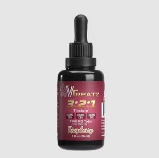 Vtreatz | 3:2:1 CBG/CBD/THC | Raspberry Tincture | 30ml at The Herbal Collective