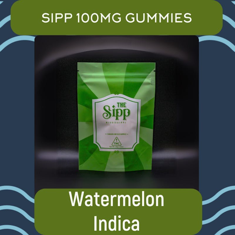 Sweet Watermelon Indica Gummies – 100mg by The Sipp
