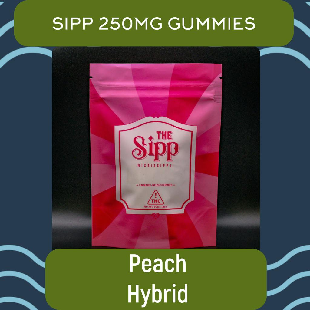 Peach Hybrid Gummies – 250mg by The Sipp