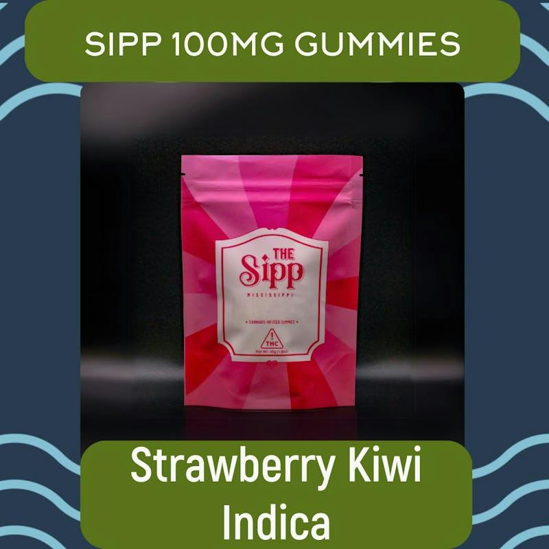 Strawberry Kiwi Indica Gummies – 100mg by The Sipp