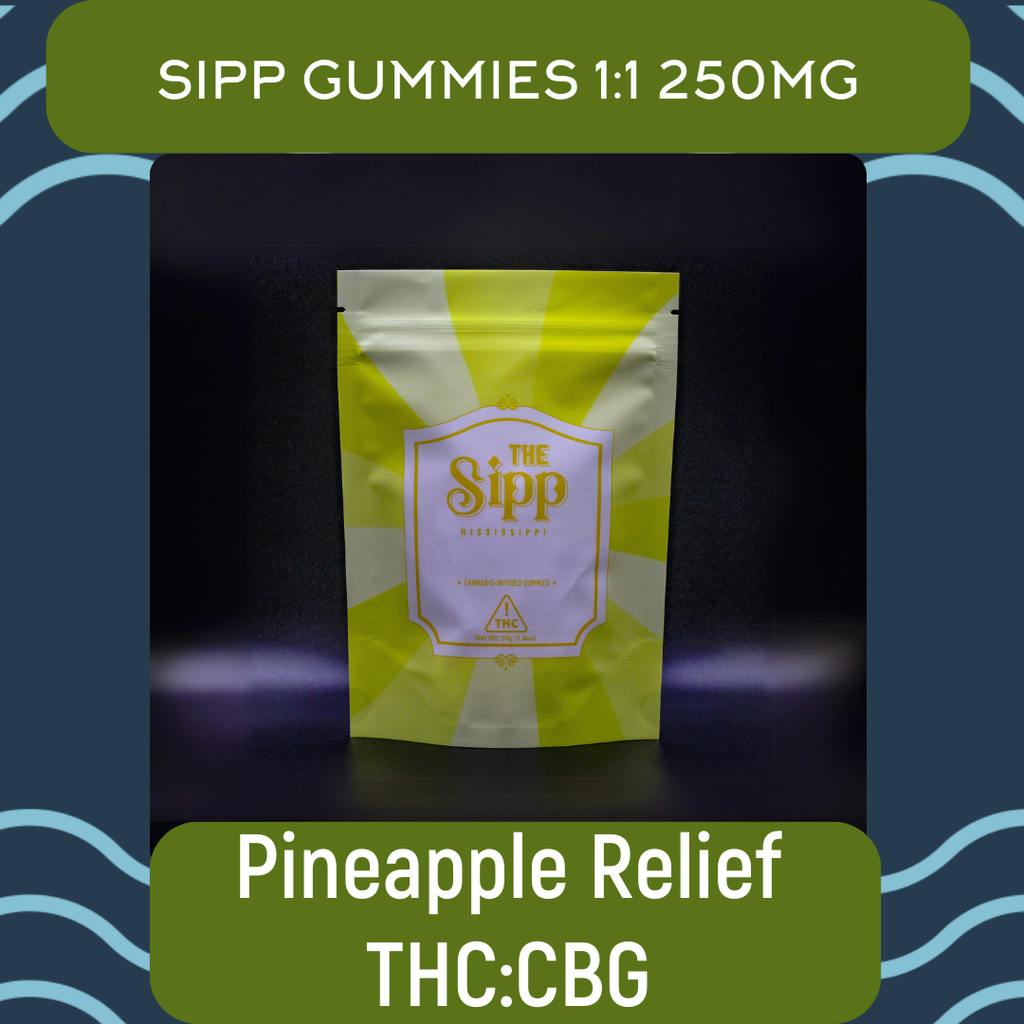 Pineapple Relief Gummies – 250mg by The Sipp