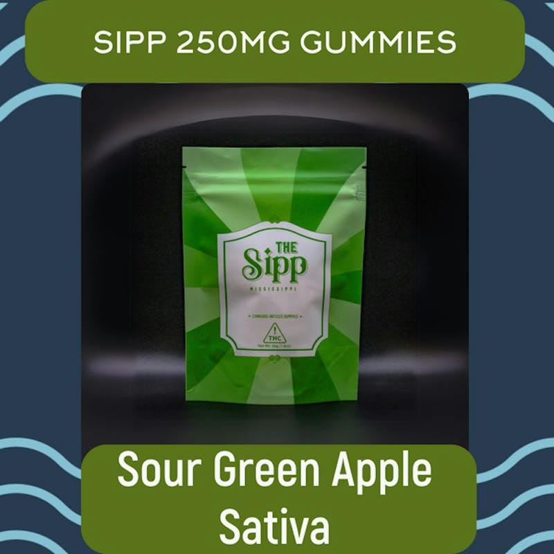 Green Apple Sativa Gummies – 250mg by The Sipp