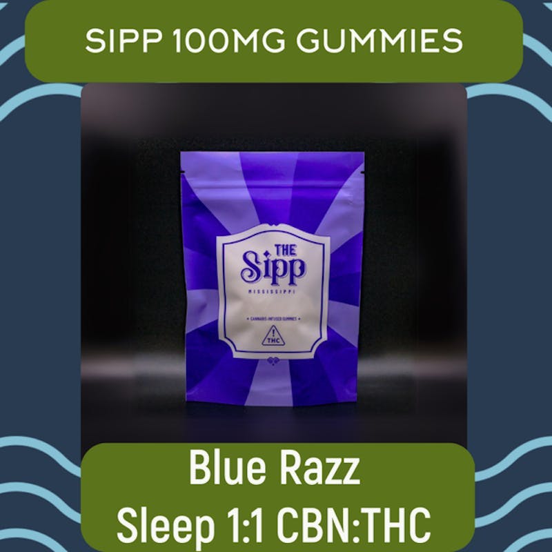 Blue Razz Sleep Gummies – 100mg by The Sipp